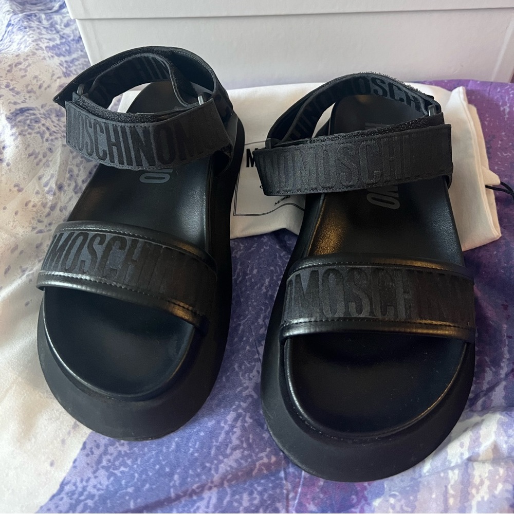 Moschino Sandals lod fussbet40 nylon logo nero 36